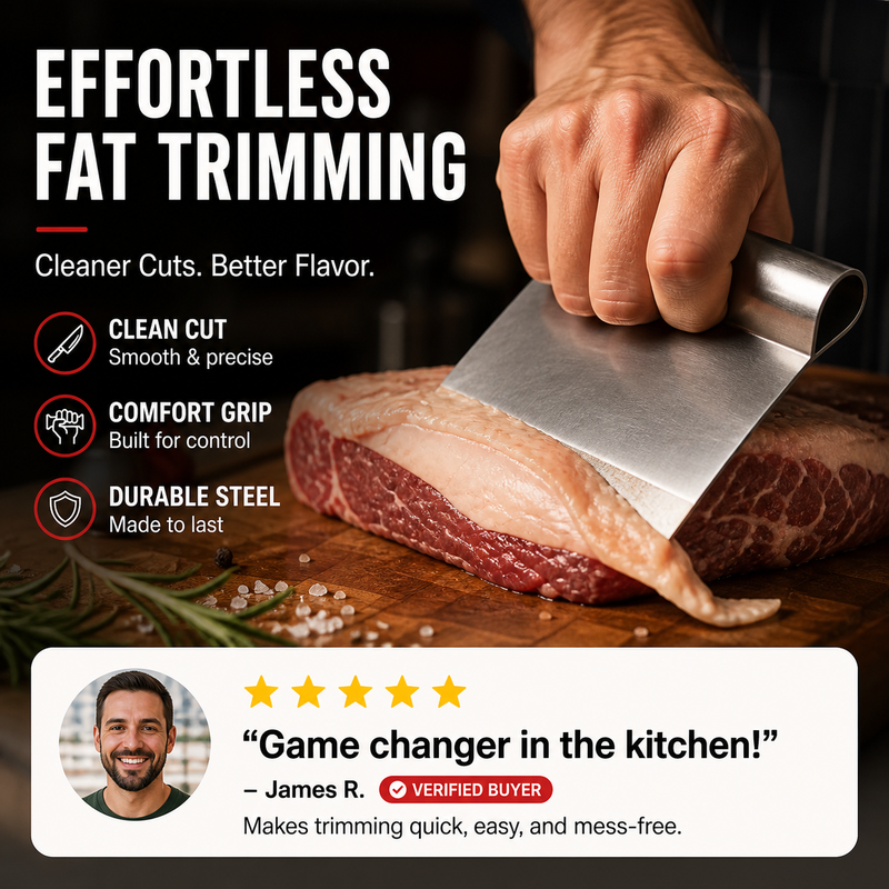 Ergonomisk böjd köttskrapa