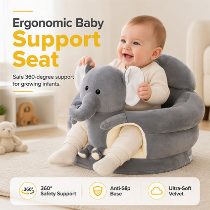 ✨50% RABATT NU! !✨🧸 Plysch Babystödsits – Ergonomisk, Stabil & Mjuk – Perfekt för Sittträning & Lek 🛋️