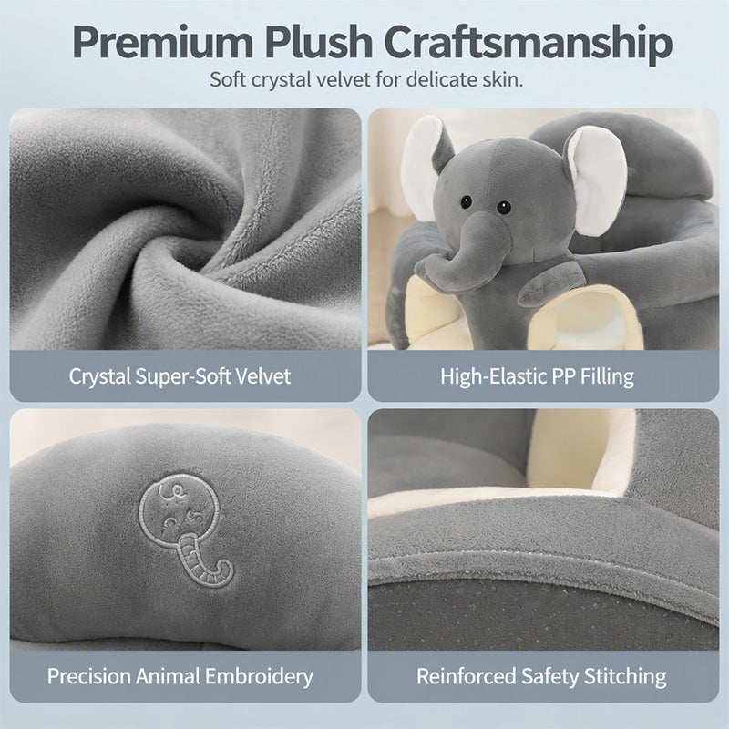 ✨50% RABATT NU! !✨🧸 Plysch Babystödsits – Ergonomisk, Stabil & Mjuk – Perfekt för Sittträning & Lek 🛋️