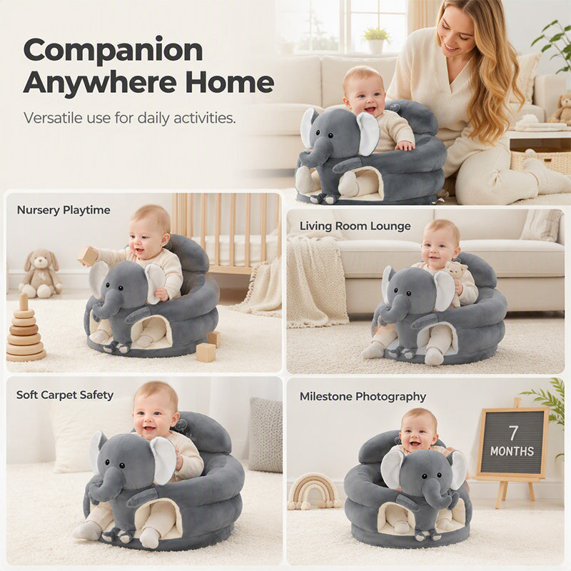 ✨50% RABATT NU! !✨🧸 Plysch Babystödsits – Ergonomisk, Stabil & Mjuk – Perfekt för Sittträning & Lek 🛋️