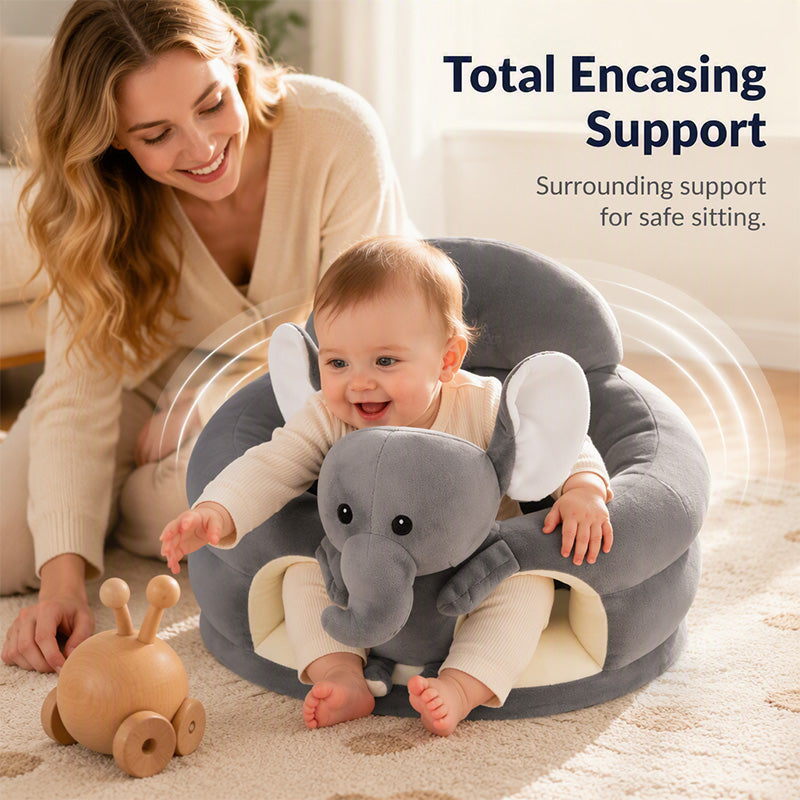 ✨50% RABATT NU! !✨🧸 Plysch Babystödsits – Ergonomisk, Stabil & Mjuk – Perfekt för Sittträning & Lek 🛋️