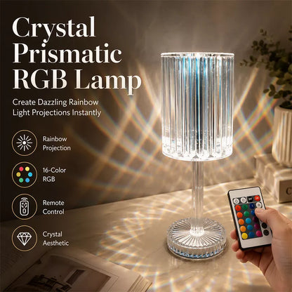 Akryl kristallrosa bordslampa med touchfunktion