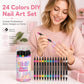 💅Nagelpennor med dubbla spetsar i 24 färger – enkel DIY-nageldesign
