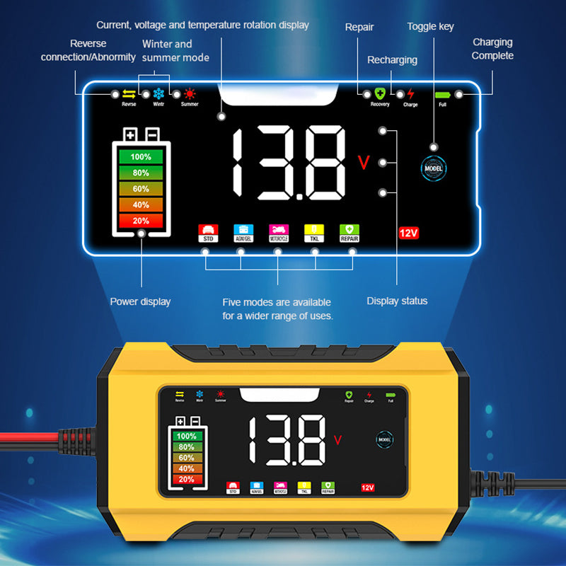 📢📢50% RABATT NU!! ⏰12V 6A Smart Billaddare med LCD-display