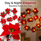 Julstjärneblommig ljusslinga för juldekoration