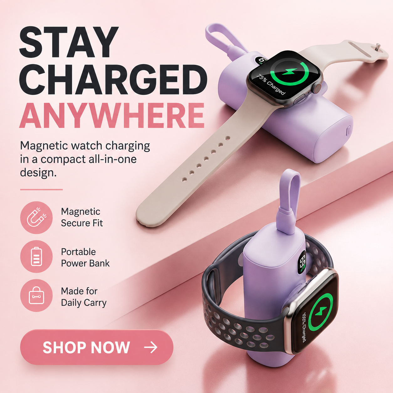 5000 mAh mini trådlös magnetisk powerbank