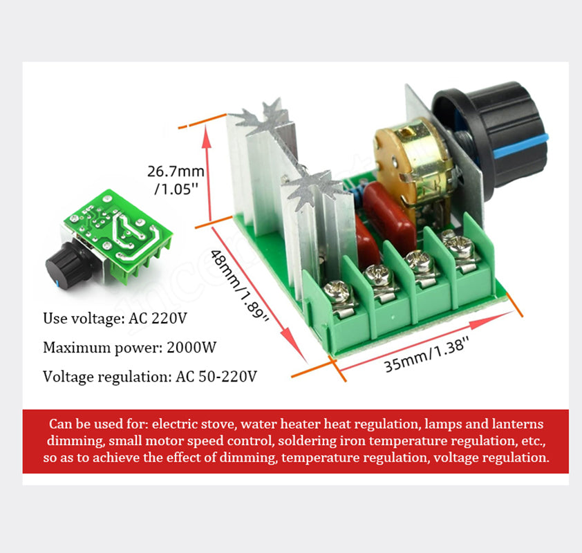 ⚡ 50% RABATT | 2000W AC-spänningsregulator