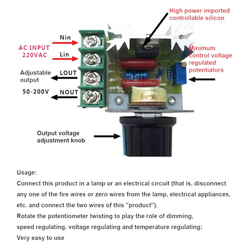 ⚡ 50% RABATT | 2000W AC-spänningsregulator