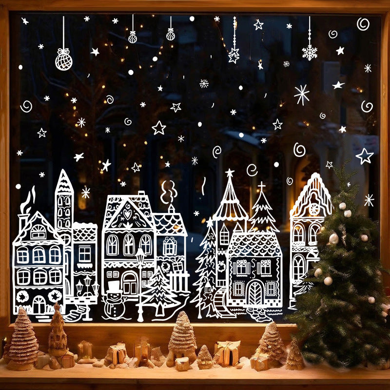 Fönsterdekorationsset med julby