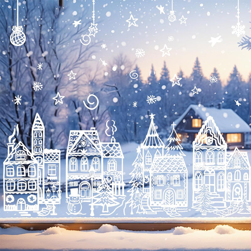 Fönsterdekorationsset med julby