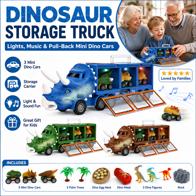 Interaktiv dinosaurietransportlastbil