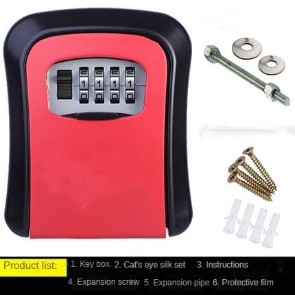 Väggmonterad nyckelbox med 4-siffrigt kodlås