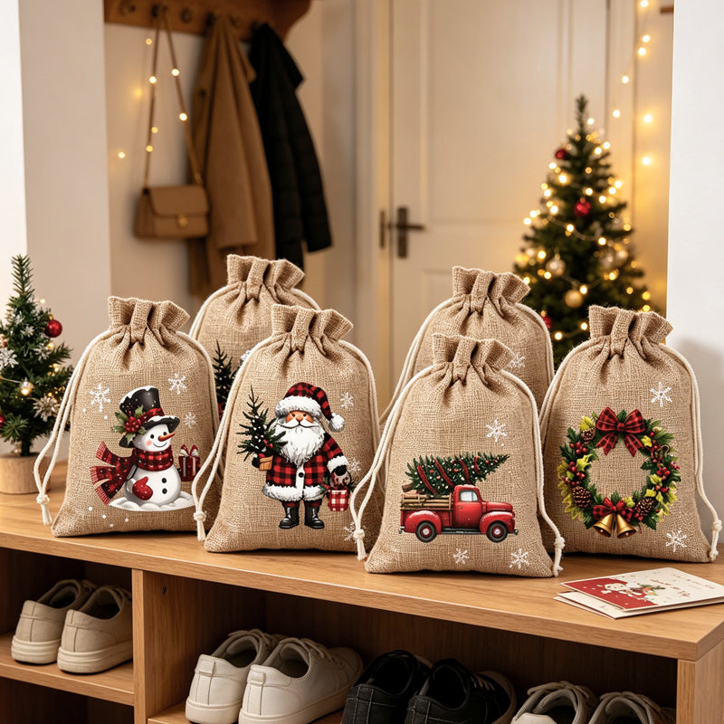 🎄 Spara 50%! 🎁 Julklappspåsar med dragsko