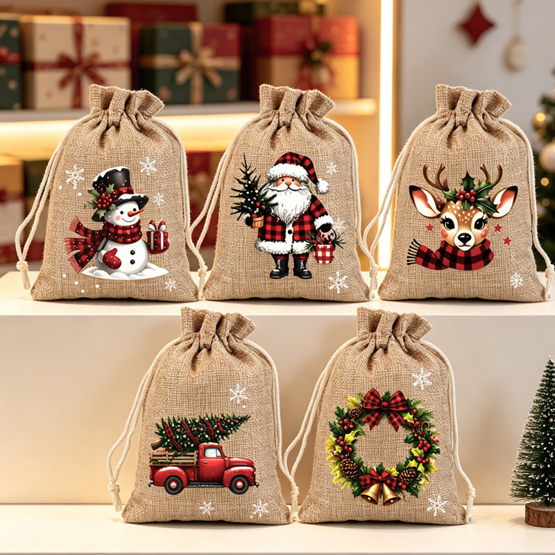 🎄 Spara 50%! 🎁 Julklappspåsar med dragsko