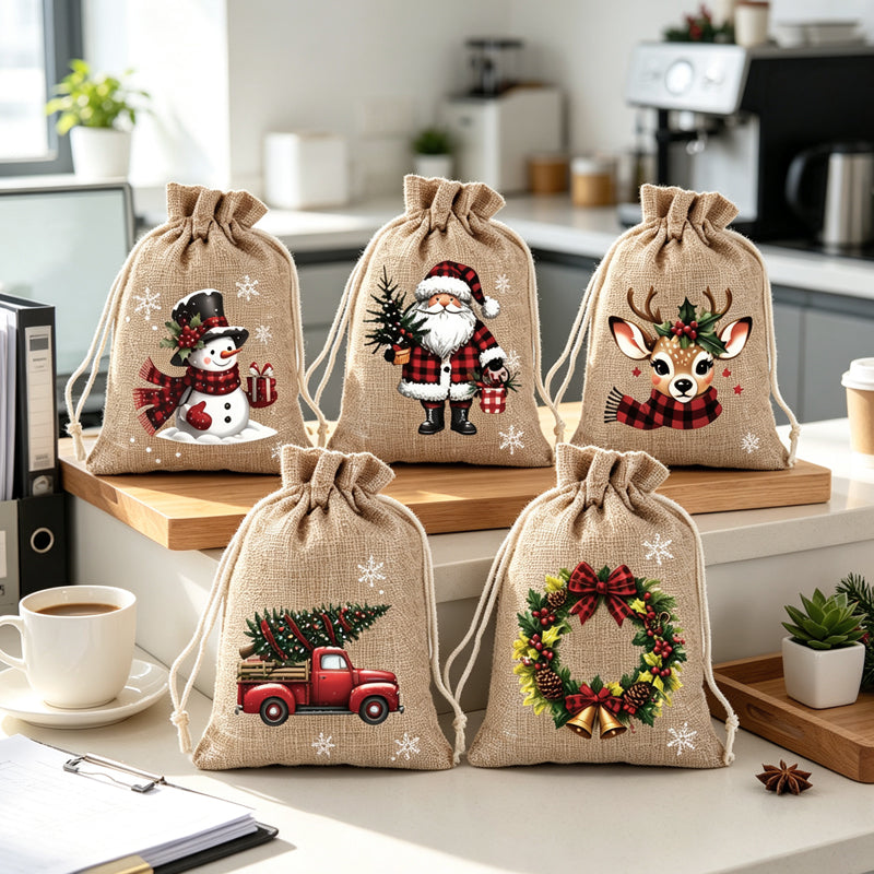 🎄 Spara 50%! 🎁 Julklappspåsar med dragsko