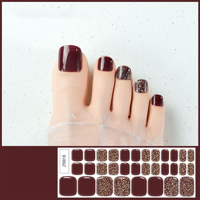 Halvhärdade gelnagelstickers för tånaglar – 32 delar