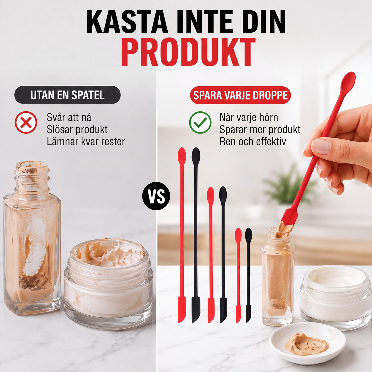 Mini silikonspatel-set för makeup och hudvård