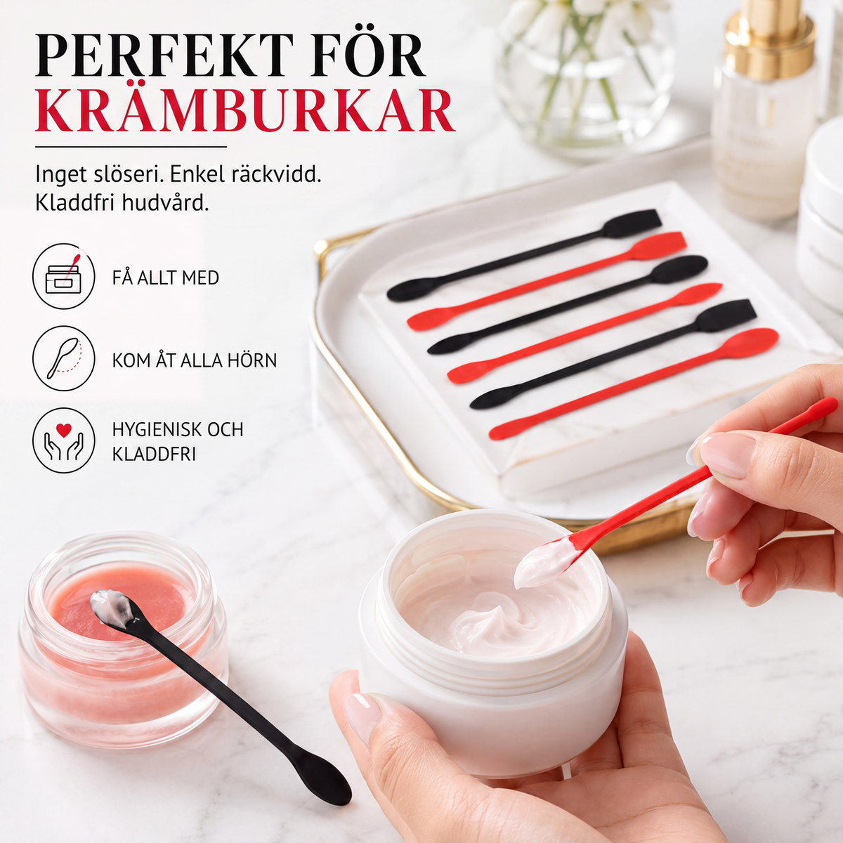 Mini silikonspatel-set för makeup och hudvård