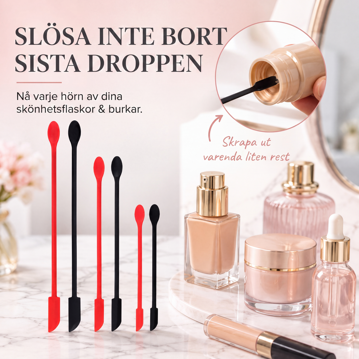 Mini silikonspatel-set för makeup och hudvård