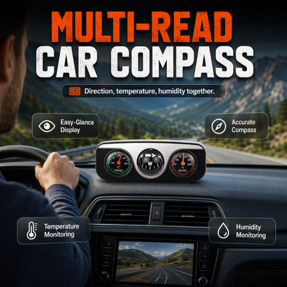 🚗 Multifunktionell bilkompass för instrumentbrädan
