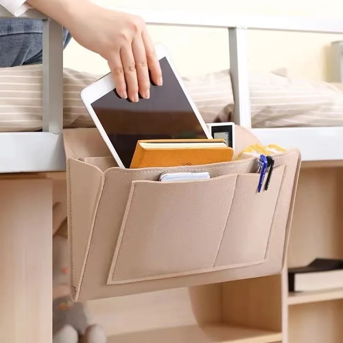 🛏️ Hängande sängförvaring med flera fickor | Filtorganisatör