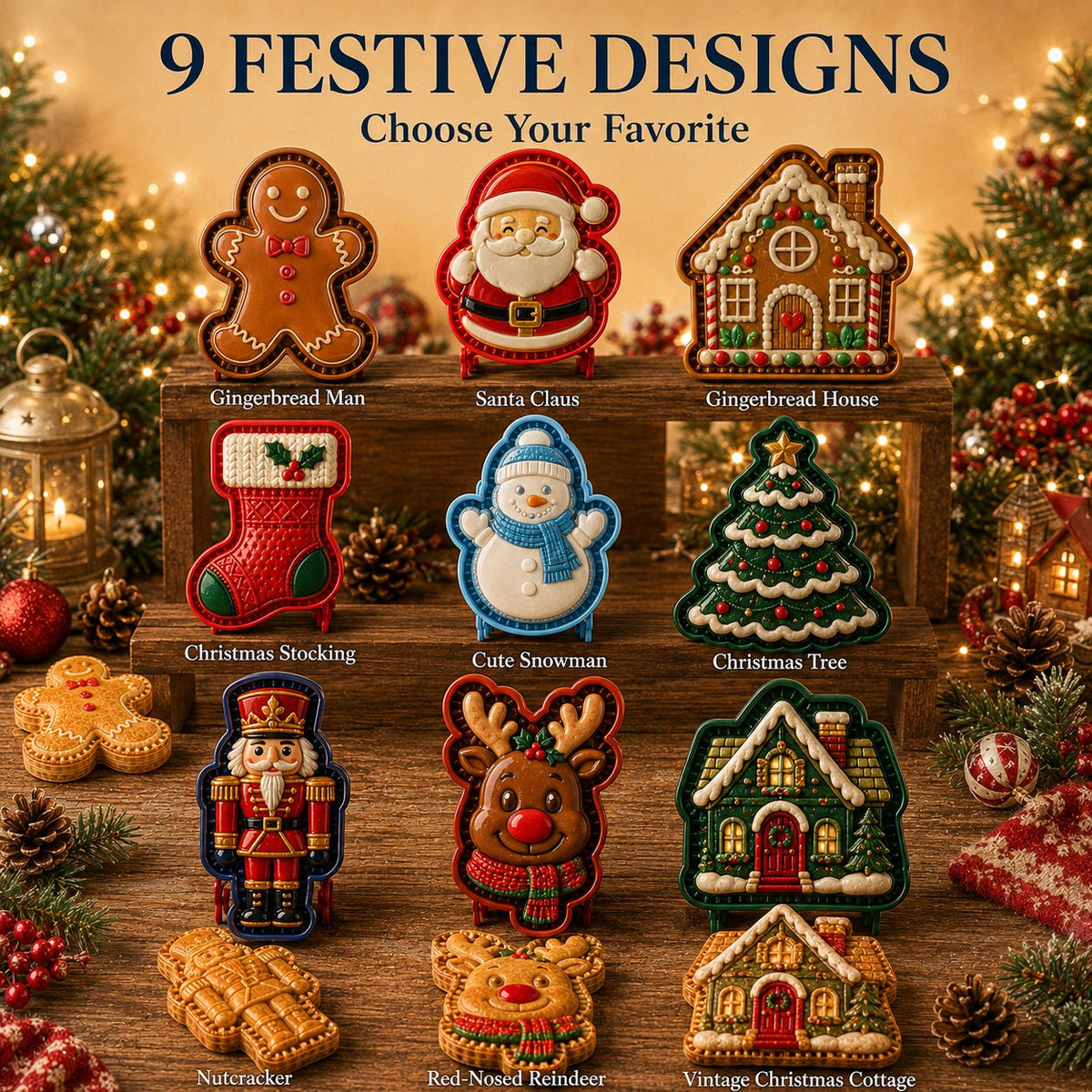 🔥🎁Nyhet 50 % RABATT🔥9-Design julform för minipajer