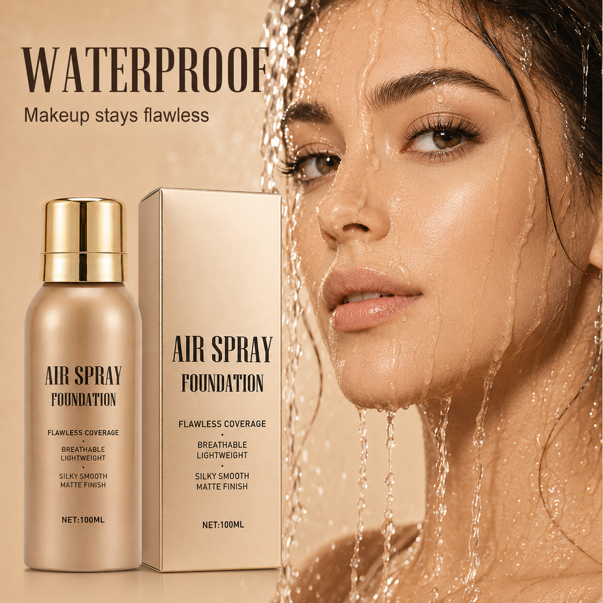 ✨ Vattenresistent Air Spray Foundation | Jämn matt finish