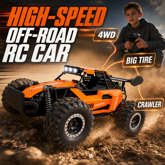 🚙 Höghastighets RC-terrängbil 4WD med LED-ljus
