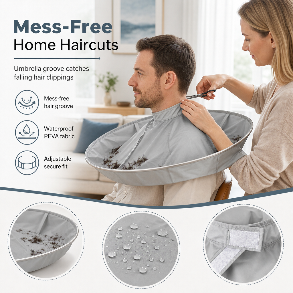 🥳 50 % RABATT! ✂️ Vattentät klippkappa med håruppsamlare – från £9.99