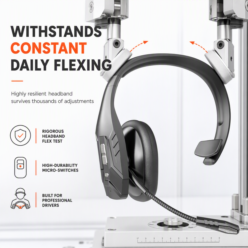 📢📢50% RABATT NU!! ⏰Trådlöst Bluetooth-headset med ENC-brusreducering och automatisk parkoppling – För kundservice & lastbilsförare