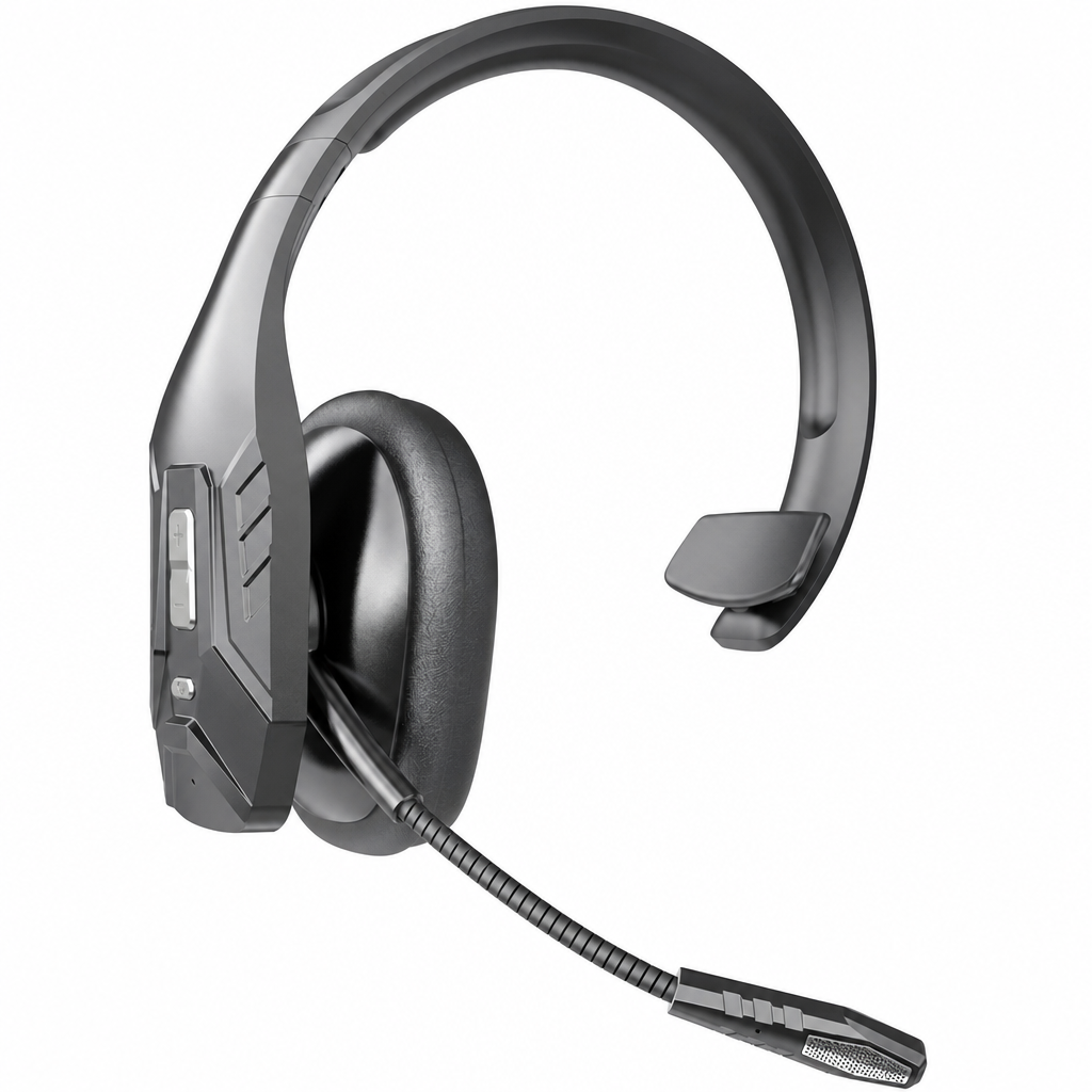 📢📢50% RABATT NU!! ⏰Trådlöst Bluetooth-headset med ENC-brusreducering och automatisk parkoppling – För kundservice & lastbilsförare