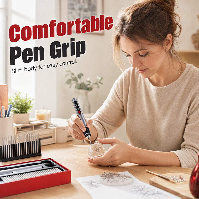 🖊️ Sladdlös gravyrpenna | 3 hastigheter & Type-C