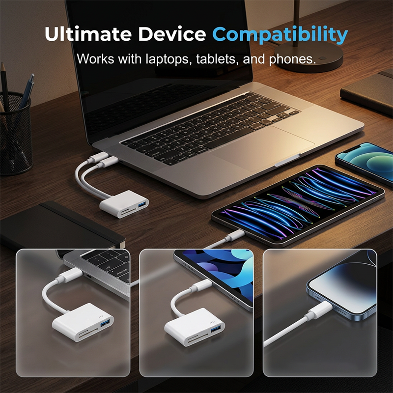 🔥 50% RABATT NU! 📱 5-i-1 Multi-Port Memory Card Reader – dubbelkontakt, plug and play & stöd upp till 1TB – perfekt för filöverföring mellan enheter ✨
