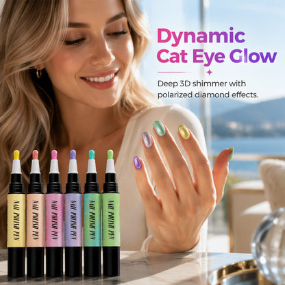 🎅SISTA DAGEN – POPULÄR REA – 50 % RABATT🌟😍Set med glittriga cat eye-nagellackspennor