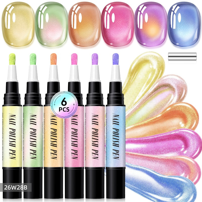 🎅SISTA DAGEN – POPULÄR REA – 50 % RABATT🌟😍Set med glittriga cat eye-nagellackspennor