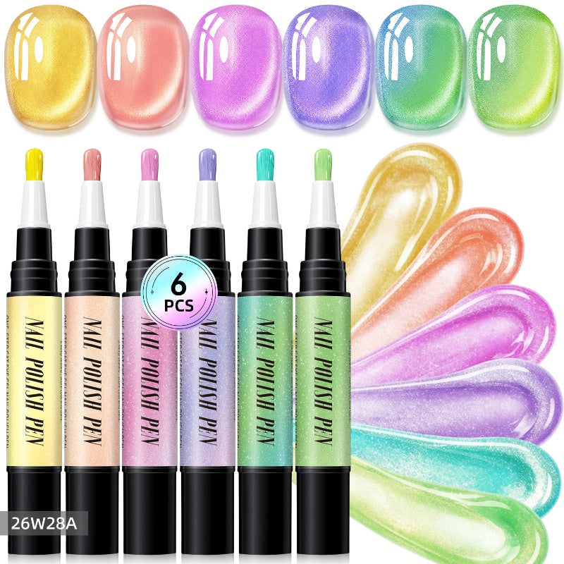 🎅SISTA DAGEN – POPULÄR REA – 50 % RABATT🌟😍Set med glittriga cat eye-nagellackspennor