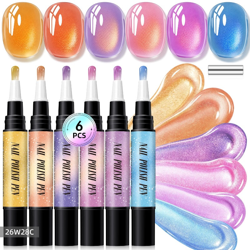 🎅SISTA DAGEN – POPULÄR REA – 50 % RABATT🌟😍Set med glittriga cat eye-nagellackspennor