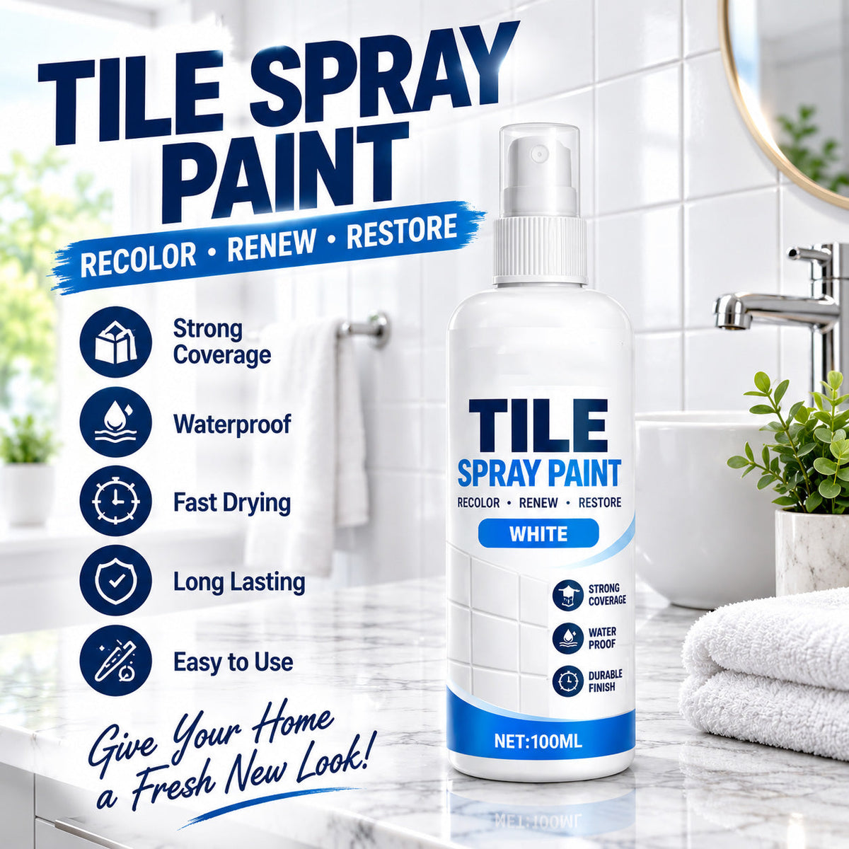 Sprayfärg för kakelrenovering – ny färg & fräschare yta