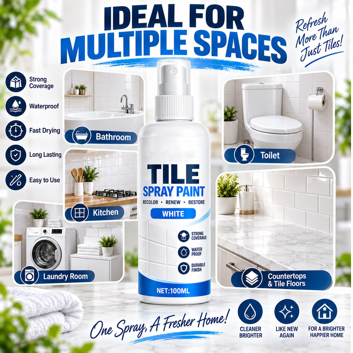 Sprayfärg för kakelrenovering – ny färg & fräschare yta