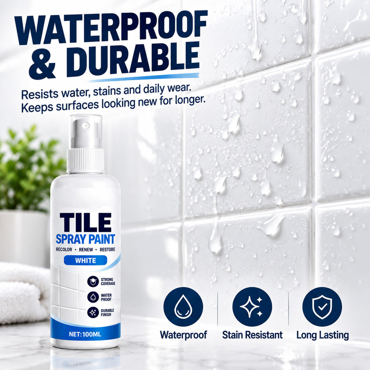 Sprayfärg för kakelrenovering – ny färg & fräschare yta