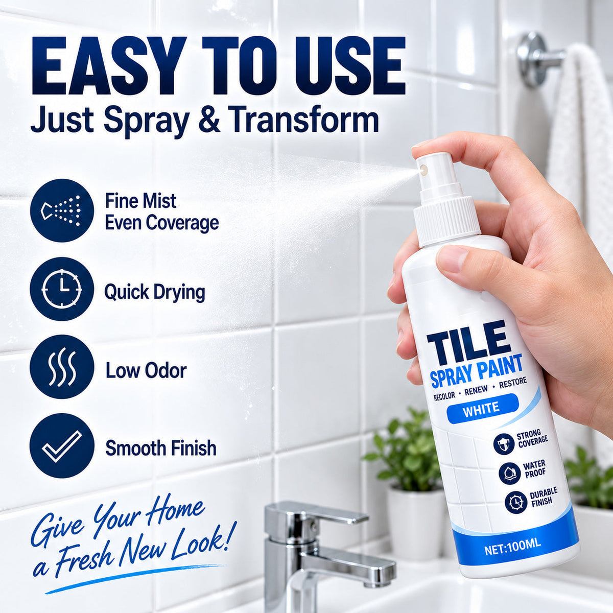 Sprayfärg för kakelrenovering – ny färg & fräschare yta