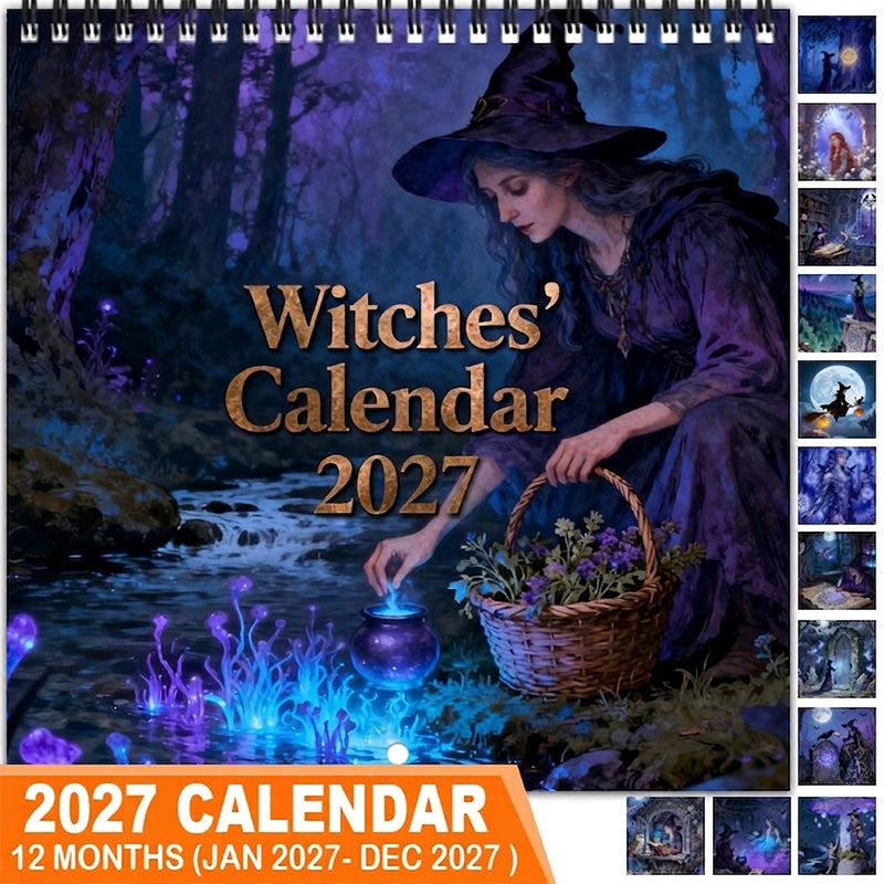 🔮 Mystisk häxkalender 2027 | Gotisk väggkonst