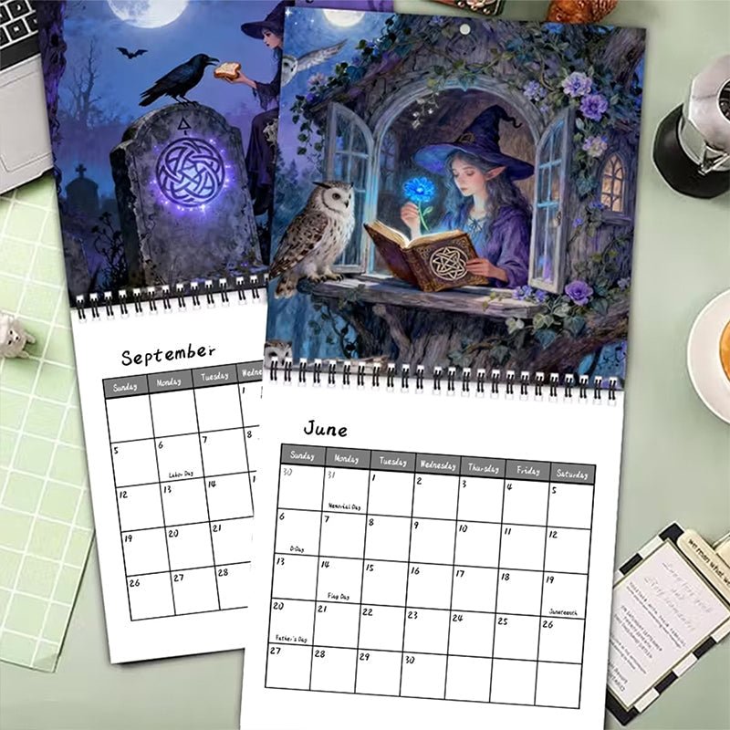 🔮 Mystisk häxkalender 2027 | Gotisk väggkonst