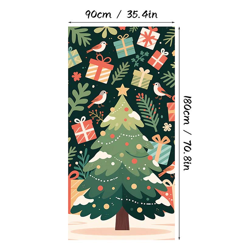Juligt dörröverdrag för snabb och stämningsfull juldekoration (90 × 180 cm)