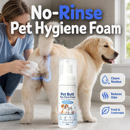 No-Rinse Pet Butt Dry Clean Foam för hundar och katter