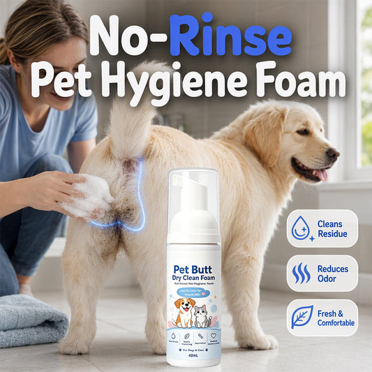 No-Rinse Pet Butt Dry Clean Foam för hundar och katter
