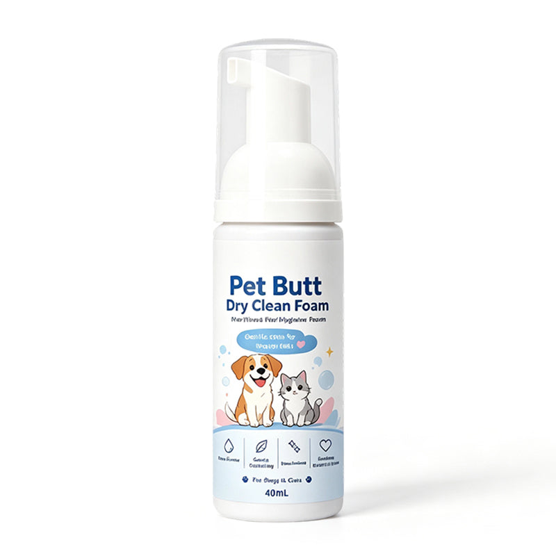 No-Rinse Pet Butt Dry Clean Foam för hundar och katter