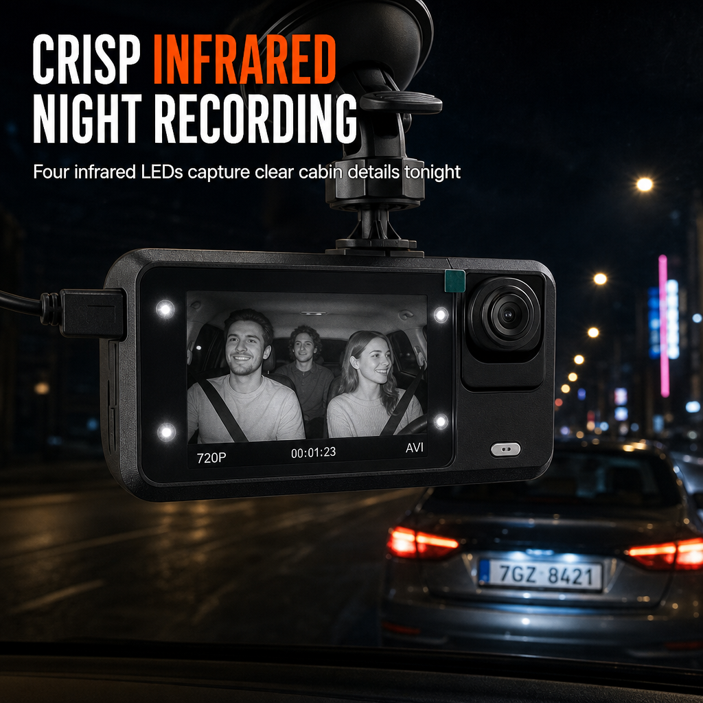 3-kanals 1080p HD-dashcam för bil