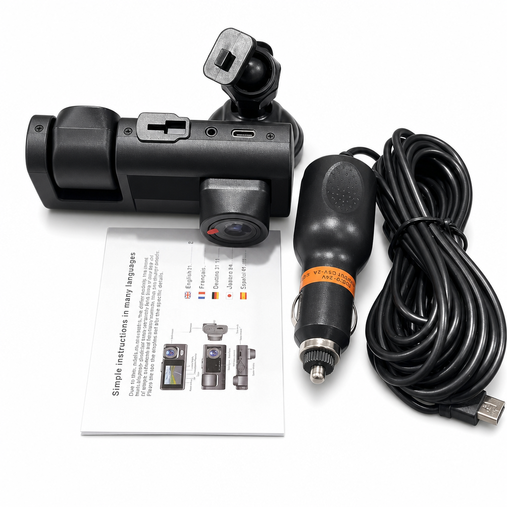 3-kanals 1080p HD-dashcam för bil