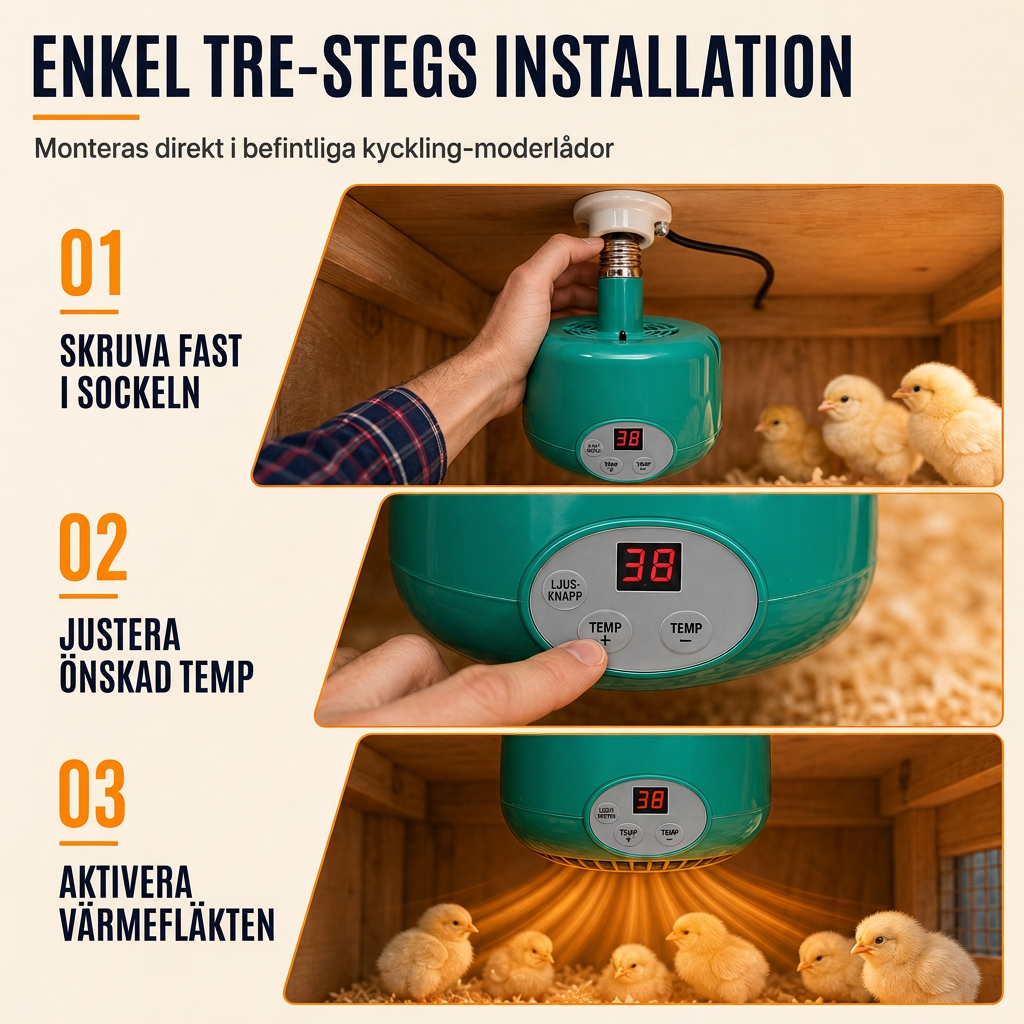 🐥 50% RABATT ✨ Intelligent temperaturstyrd värmare – stabil värme för kycklinguppfödning